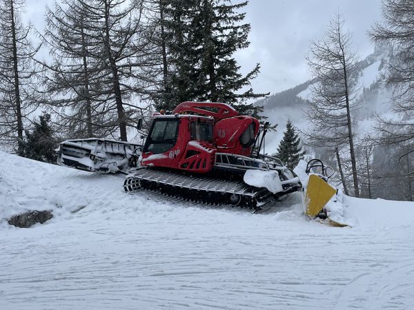  Pistenbully auf der Skipiste