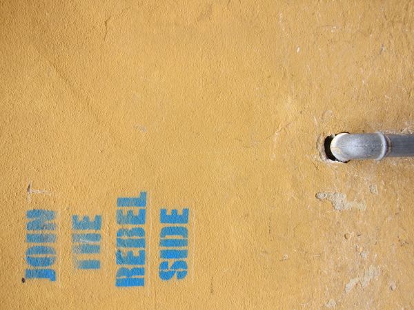  Graffiti an Wand: JOIN THE REBEL SIDE / Foto: Alexander Hauk