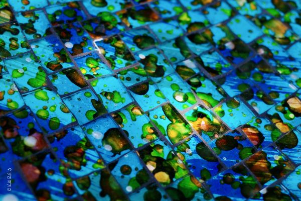  Mosaikschale Kunsthandwerk blau/grün